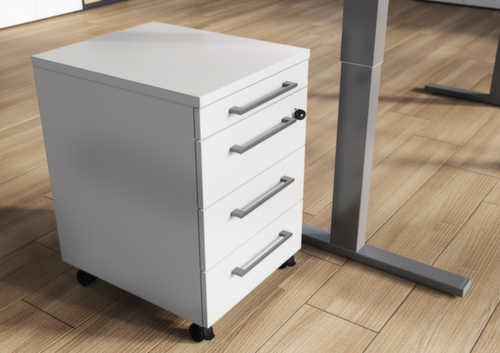 Caisson mobile GW-AGENDA, 4 tiroir(s), gris clair/gris clair