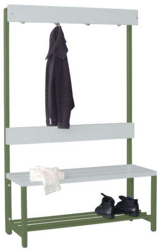 PAVOY Banc vestiaire Basis avec crochets et lames en plastique