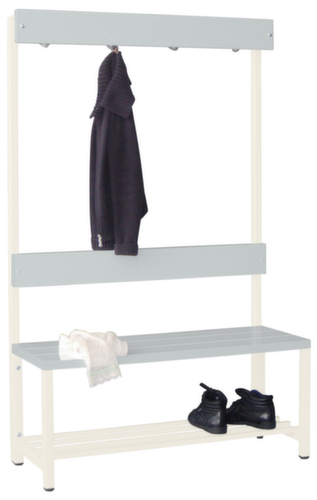 PAVOY Banc vestiaire Basis avec crochets et lames en plastique