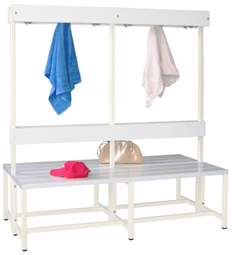 PAVOY Banc vestiaire Basis avec crochets et lames en plastique