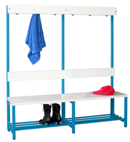 PAVOY Banc vestiaire Basis avec crochets et lames en plastique