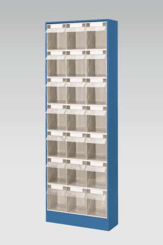 Armoire à tiroirs avec bacs repliables, 21 bacs, transparent