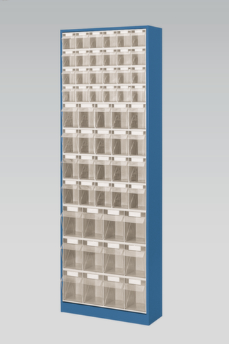 Armoire à tiroirs avec bacs repliables, 56 bacs, transparent