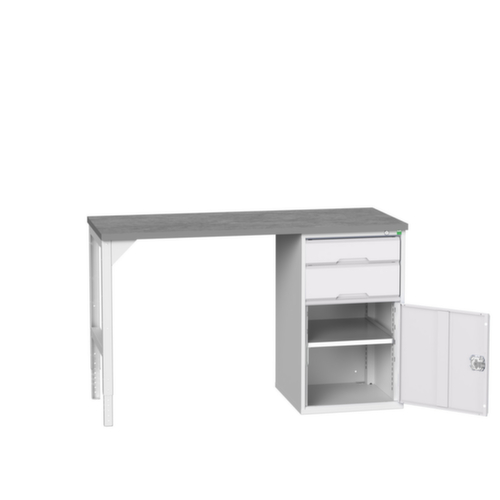 bott Établi verso, 2 tiroirs, 1 armoire, RAL7035 gris clair/RAL7035 gris clair