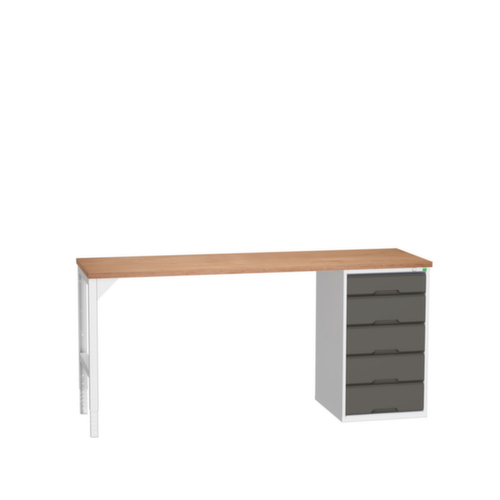 bott Établi verso, 5 tiroirs, RAL7035 gris clair/RAL7016 gris anthracite