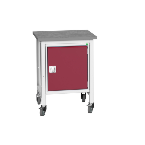 bott Établi mobile verso, 1 armoire, RAL7035 gris clair/RAL3004 rouge pourpre