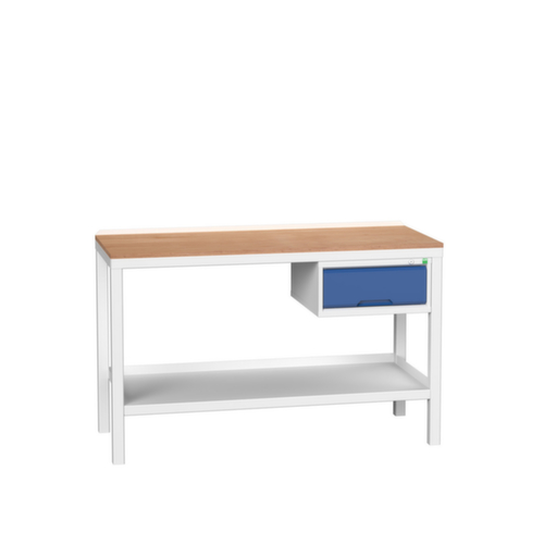 bott Établi verso, 1 tiroir, 1 tablette, RAL7035 gris clair/RAL5010 bleu gentiane
