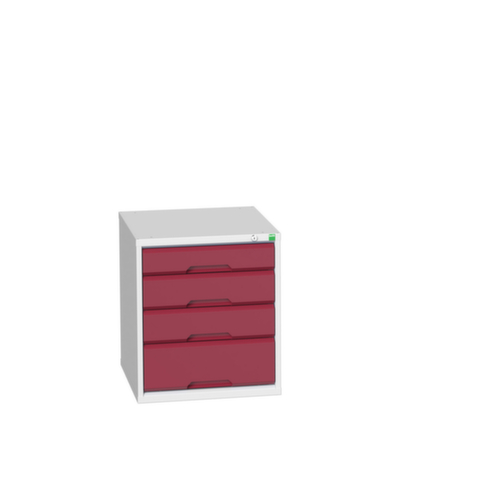 bott Armoire à tiroirs verso, 4 tiroir(s), RAL7035 gris clair/RAL3004 rouge pourpre