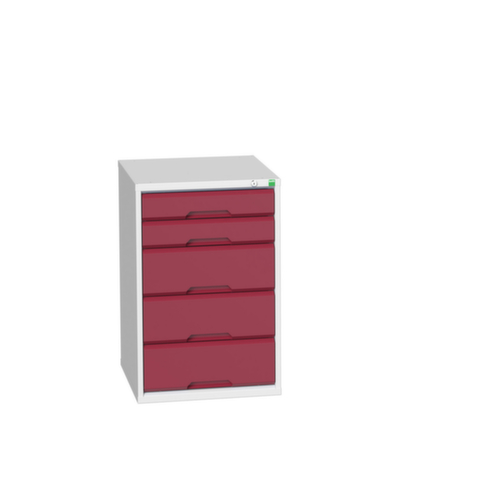 bott Armoire à tiroirs verso, 5 tiroir(s), RAL7035 gris clair/RAL3004 rouge pourpre