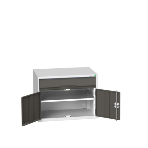 bott armoire à tiroirs verso avec porte battante, 1 tiroir(s), RAL7035 gris clair/RAL7016 gris anthracite