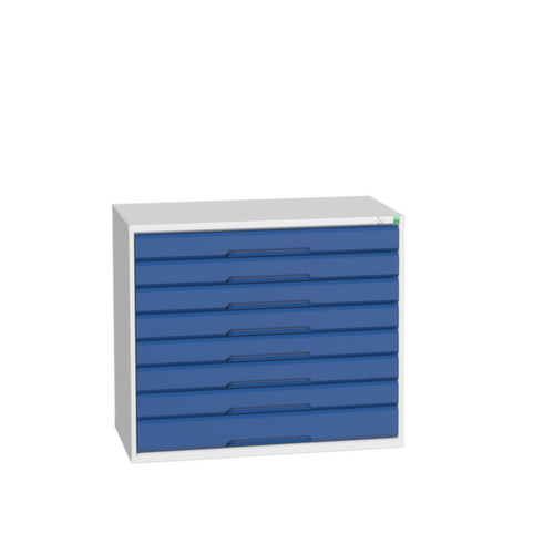 bott Armoire à tiroirs verso, 8 tiroir(s), RAL7035 gris clair/RAL5010 bleu gentiane