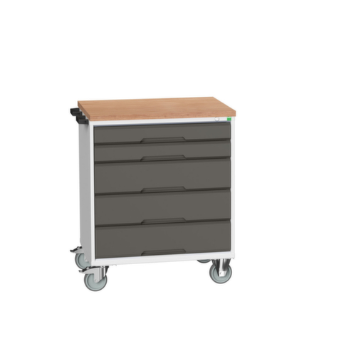 bott Chariot à outils verso, 5 tiroirs, RAL7035 gris clair/RAL7016 gris anthracite