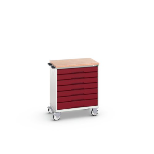bott Chariot à outils verso, 7 tiroirs, RAL7035 gris clair/RAL3004 rouge pourpre
