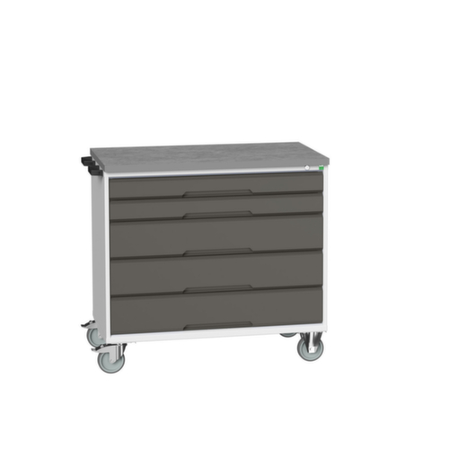 bott Chariot à outils verso, 5 tiroirs, RAL7035 gris clair/RAL7016 gris anthracite