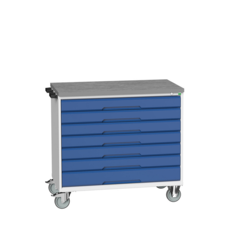 bott Chariot à outils verso, 7 tiroirs, RAL7035 gris clair/RAL5010 bleu gentiane