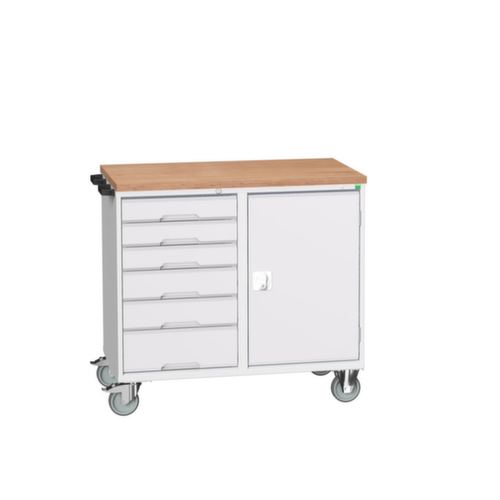 bott poste de travail mobile verso, 6 tiroirs, 1 armoire, RAL7035 gris clair/RAL7035 gris clair