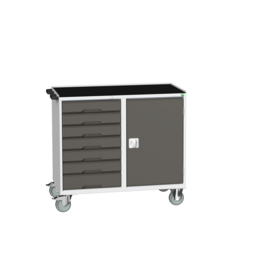 bott poste de travail mobile verso, 7 tiroirs, 1 armoire, RAL7035 gris clair/RAL7016 gris anthracite