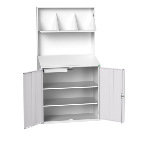 bott armoire avec pupitre verso avec paroi arrière, RAL7035 gris clair/RAL7035 gris clair