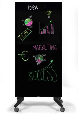 Legamaster tableau en verre mobile, hauteur x largeur 1950 x 900 mm