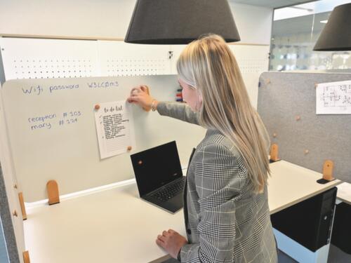 Legamaster cloison de table émaillée ELEMENTS, hauteur x largeur 600 x 1200 mm, paroi blanc