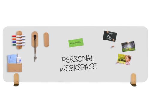 Legamaster cloison de table émaillée ELEMENTS, hauteur x largeur 600 x 1600 mm, paroi blanc