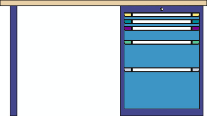 Thurmetall Établi, 5 tiroirs
