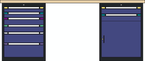 Thurmetall Établi, 8 tiroirs, 1 armoire