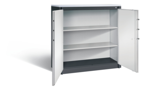 C+P Armoire haute sécurité de bureau avec plateau supérieur en bois