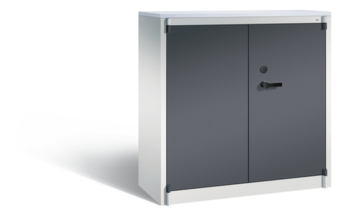 C+P Armoire haute sécurité de bureau avec plateau supérieur en bois