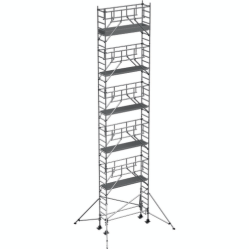 ZARGES Échafaudage roulant Z600 S-PLUS avec potences en métal léger