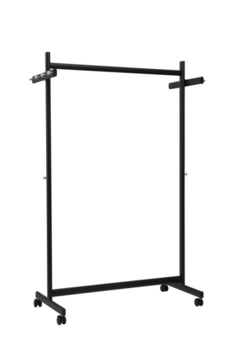 portant de vestiaire juxtaposable MAULsamba avec 2 barres à crochets supplémentaires, avec 8/2 crochets, noir de sécurité RAL9004