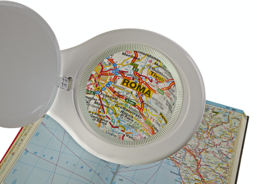 MAUL Lampe loupe à DEL élégante MAULmakro, lumière blanc froid (blanc lumière du jour), blanc