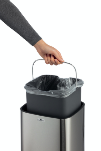 Durable Poubelle à capteur NO TOUCH en acier inoxydable, 12 l, argent métallique