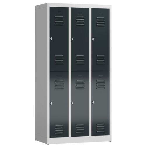 Armoire vestiaire à deux niveaux ClassiX, largeur de compartiment 290 mm