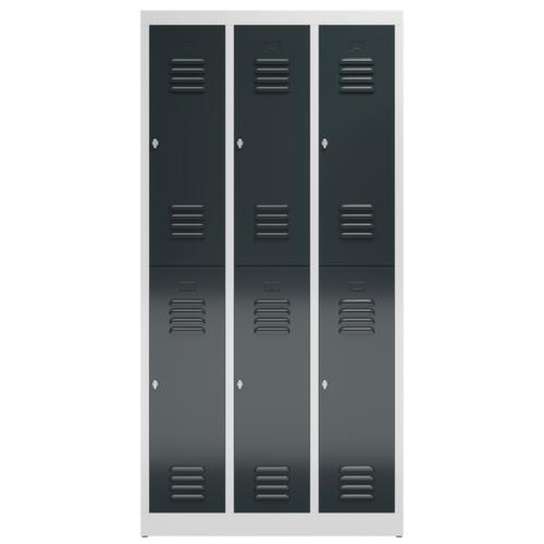 Armoire vestiaire à deux niveaux ClassiX, largeur de compartiment 290 mm