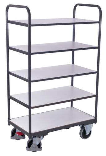 VARIOfit Chariot à étagères EDD 850x500 mm, force 250 kg, 5 plateaux