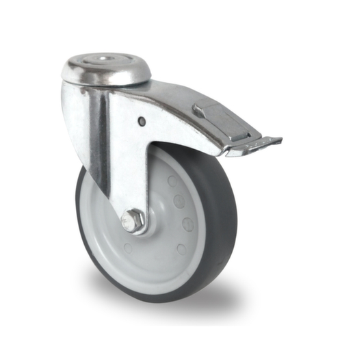 Cascoo Roulette pivotante avec trou de fixation et frein