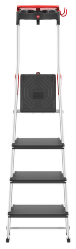 Hailo Escabeau utilisation d'un côté TopLine L100 avec étrier de sécurité extensible, 4 marches en tôle striée ultra profondes