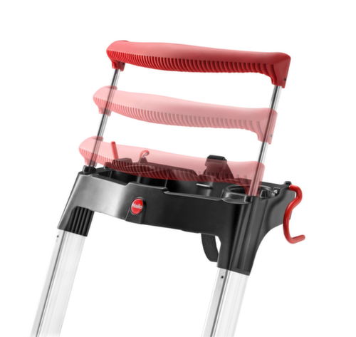 Hailo Escabeau utilisation d'un côté TopLine L100 avec étrier de sécurité extensible, 5 marches en tôle striée ultra profondes