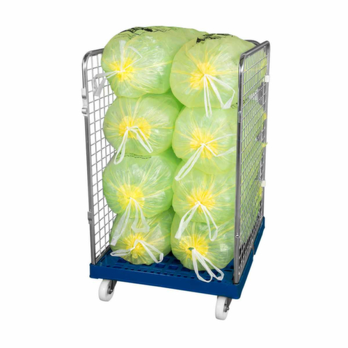 Bac sur roulettes rolltainer® ADB avec 3 parois et plateforme en plastique, force 500 kg, longueur x largeur 815 x 724 mm