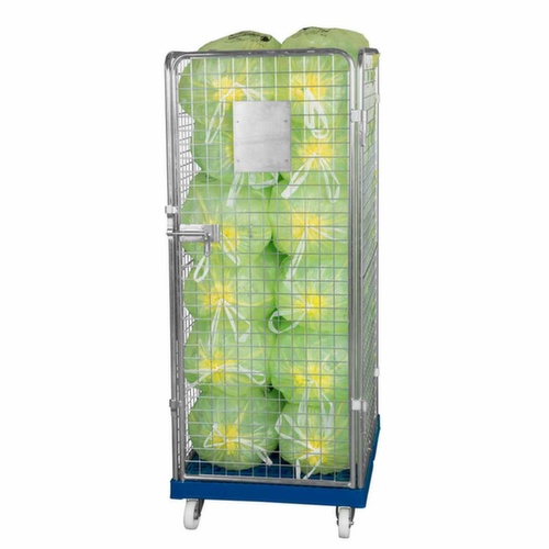 Bac sur roulettes rolltainer® ADB avec 3 parois et porte, force 500 kg, longueur x largeur 815 x 724 mm