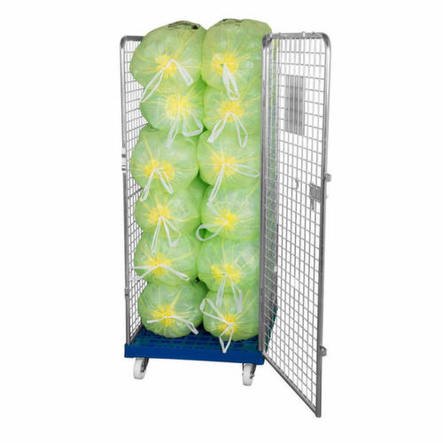 Bac sur roulettes rolltainer® ADB avec 3 parois et porte, force 500 kg, longueur x largeur 815 x 724 mm