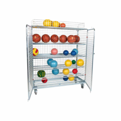 Chariot à ballons avec tablettes, force 500 kg