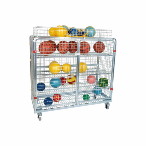 Chariot à ballons avec tablettes, force 500 kg