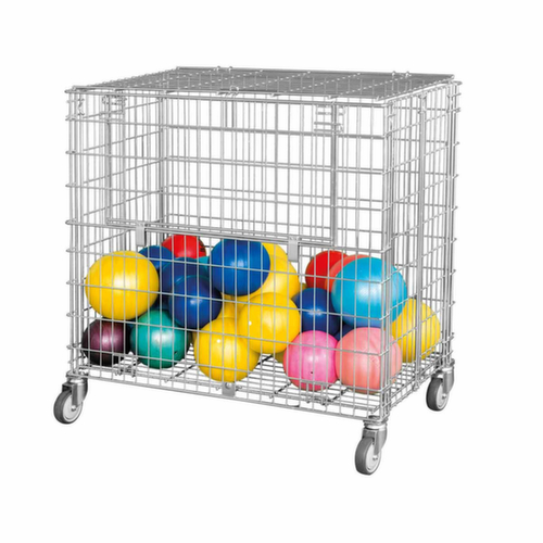 Chariot à billes pliantes avec volet de chargement latéral, force 150 kg