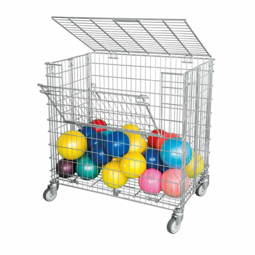 Chariot à billes pliantes avec volet de chargement latéral, force 150 kg