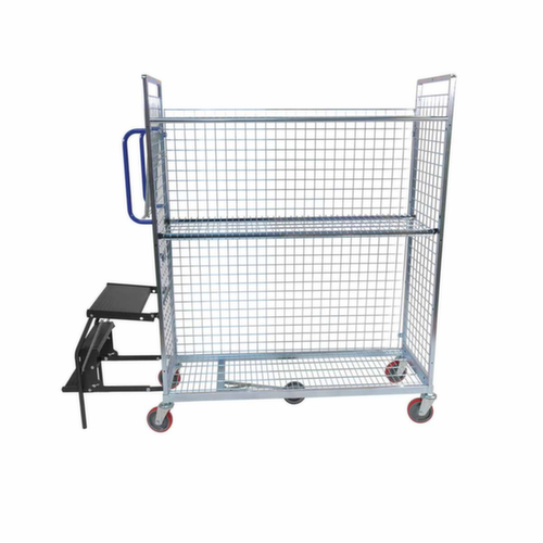 Chariot d'entrepôt, force 300 kg, 2 plateaux