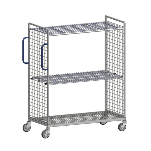 Chariot d'entrepôt, force 150 kg, 2 plateaux