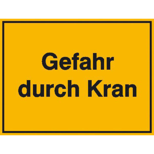 panneau indicateur SafetyMarking® pour les chantiers, « Attention Grue ! »