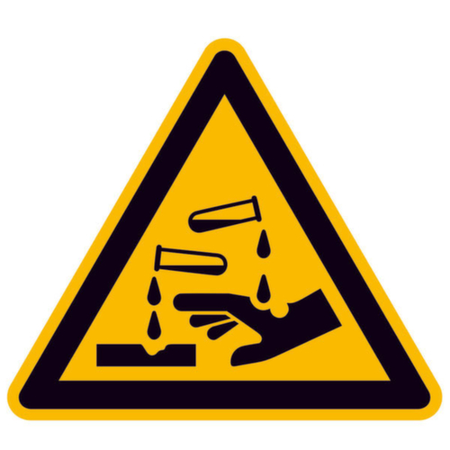 Panneau d'avertissement SafetyMarking® substances caustiques